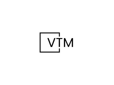 VTM harfleri logo tasarım vektör şablonu