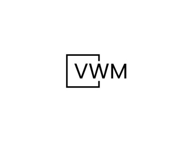 VWM harfleri logo tasarım vektör şablonu