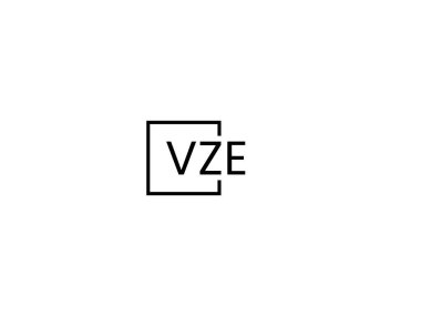 VZE harfleri logo tasarım vektör şablonu