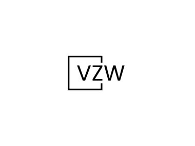  VZW harfleri logo tasarım vektör şablonu