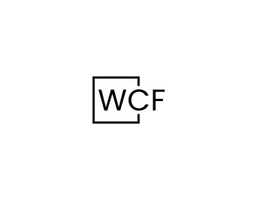 WCF harfleri logo tasarım vektör şablonu
