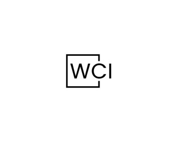 WCI harfleri logo tasarım vektör şablonu