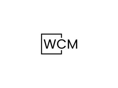 WCM harfleri logo tasarım vektör şablonu