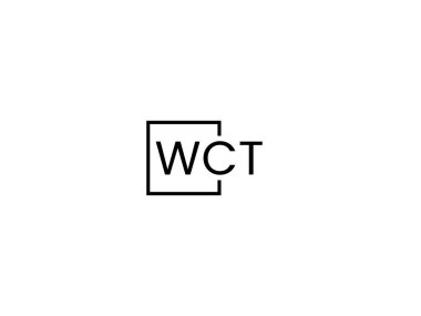 WCT harfleri logo tasarım vektör şablonu