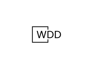 WDD harfleri logo tasarım vektör şablonu