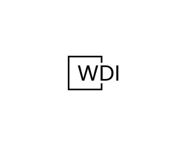 WDI harfleri logo tasarım vektör şablonu