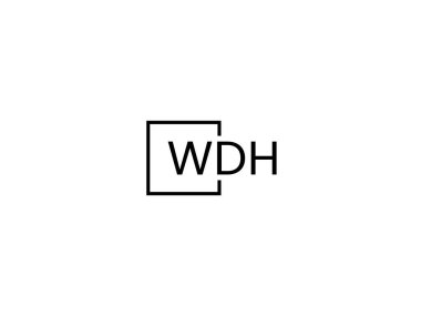 WDH harfleri logo tasarım vektör şablonu