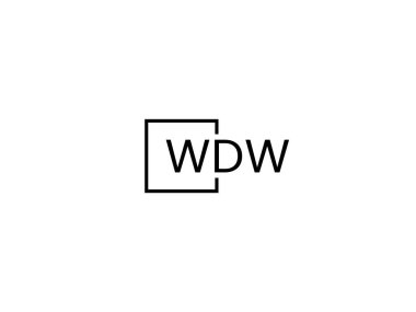 WDW harfleri logo tasarım vektör şablonu
