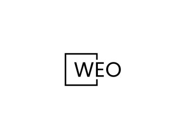 WEO harfleri logo tasarım vektör şablonu