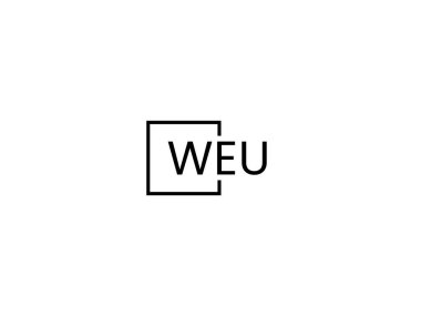 WEU harfleri logo tasarım vektör şablonu