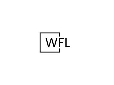 WFL harfleri logo tasarım vektör şablonu