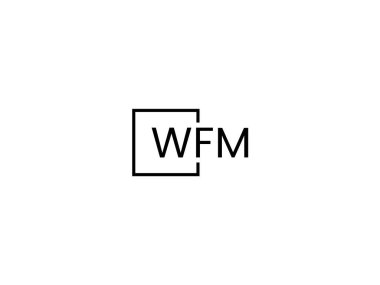 WFM harfleri logo tasarım vektör şablonu