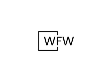 WFW harfleri logo tasarım vektör şablonu