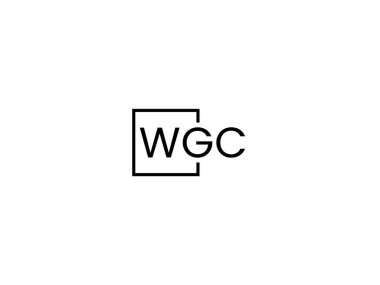 WGC harfleri logo tasarım vektör şablonu