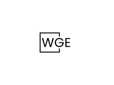 WGE harfleri logo tasarım vektör şablonu