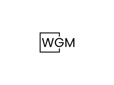 WGM harfleri logo tasarım vektör şablonu