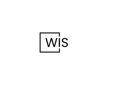 WIS harfleri logo tasarım vektör şablonu