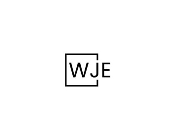 WJE harfleri logo tasarım vektör şablonu