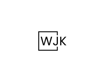 WJK harfleri logo tasarım vektör şablonu