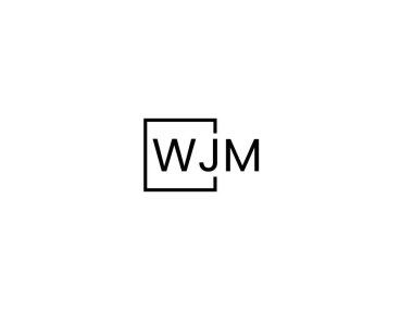 WJM harfleri logo tasarım vektör şablonu