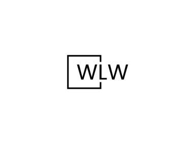 WLW harfleri logo tasarım vektör şablonu