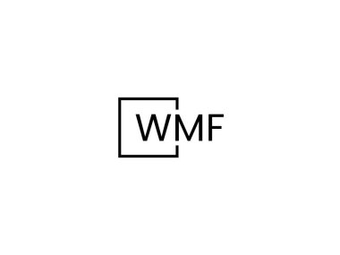 WMF harfleri logo tasarım vektör şablonu