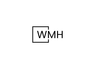 WMH harfleri logo tasarım vektör şablonu