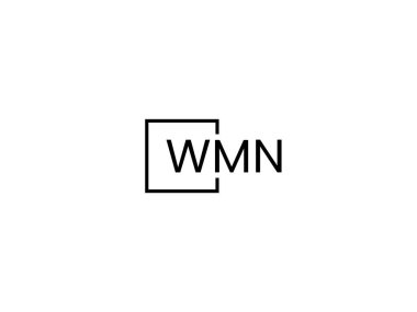 WMN harfleri logo tasarım vektör şablonu