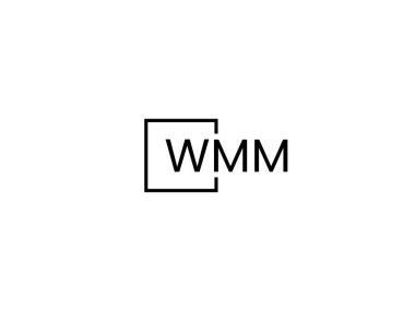 WMM harfleri logo tasarım vektör şablonu