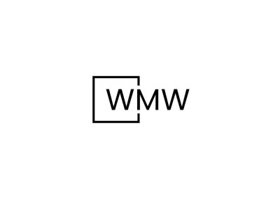 WMW harfleri logo tasarım vektör şablonu