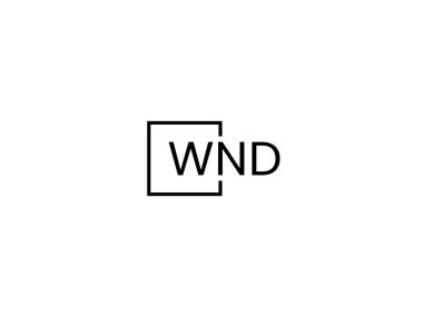 WND harfleri logo tasarım vektör şablonu