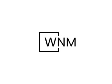 WNM harfleri logo tasarım vektör şablonu