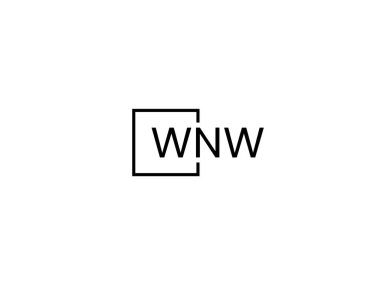 WNW harfleri logo tasarım vektör şablonu