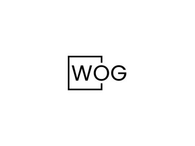 WOG harfleri logo tasarım vektör şablonu
