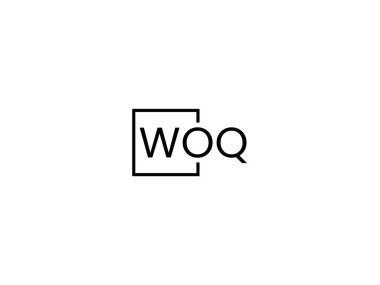 WOQ harfleri logo tasarım vektör şablonu