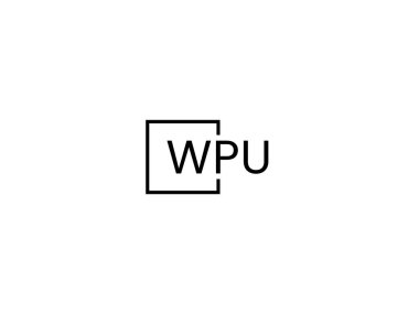 WPU harfleri logo tasarım vektör şablonu