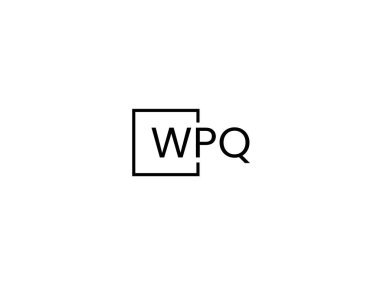 WPQ harfleri logo tasarım vektör şablonu