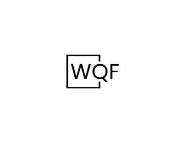 WQF harfleri logo tasarım vektör şablonu