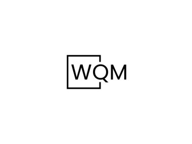 WQM harfleri logo tasarım vektör şablonu
