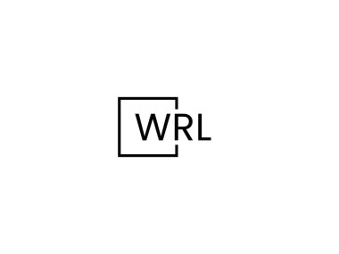 WRL harfleri logo tasarım vektör şablonu