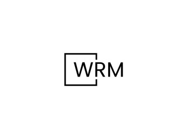 WRM harfleri logo tasarım vektör şablonu