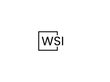WSI harfleri logo tasarım vektör şablonu