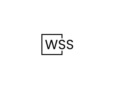 WSS harfleri logo tasarım vektör şablonu