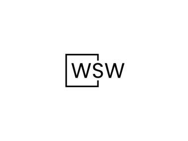WSW harfleri logo tasarım vektör şablonu