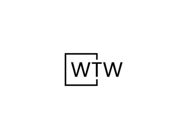 WTW harfleri logo tasarım vektör şablonu