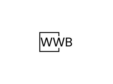WWB harfleri logo tasarım vektör şablonu