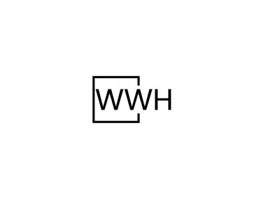 WWH harfleri logo tasarım vektör şablonu