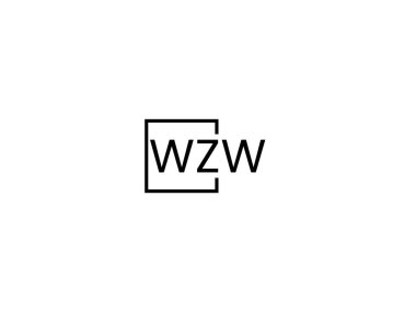 WZW harfleri logo tasarım vektör şablonu