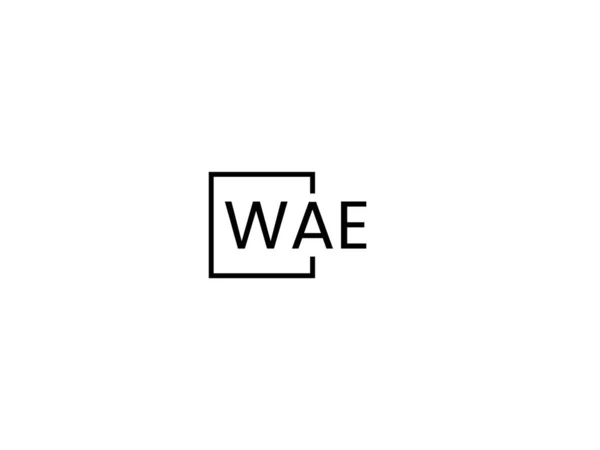 Wae文字ロゴデザインベクトルテンプレート — ストックベクタ