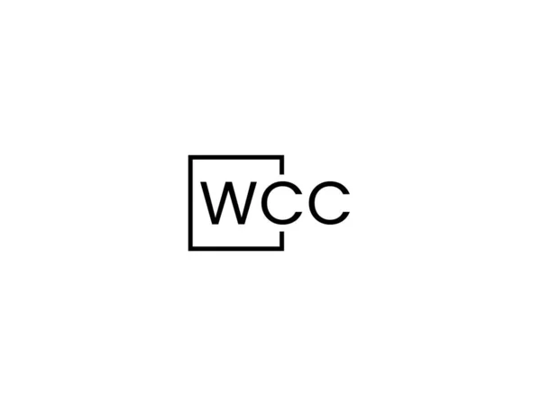 Wcc文字ロゴデザインベクターテンプレート — ストックベクタ